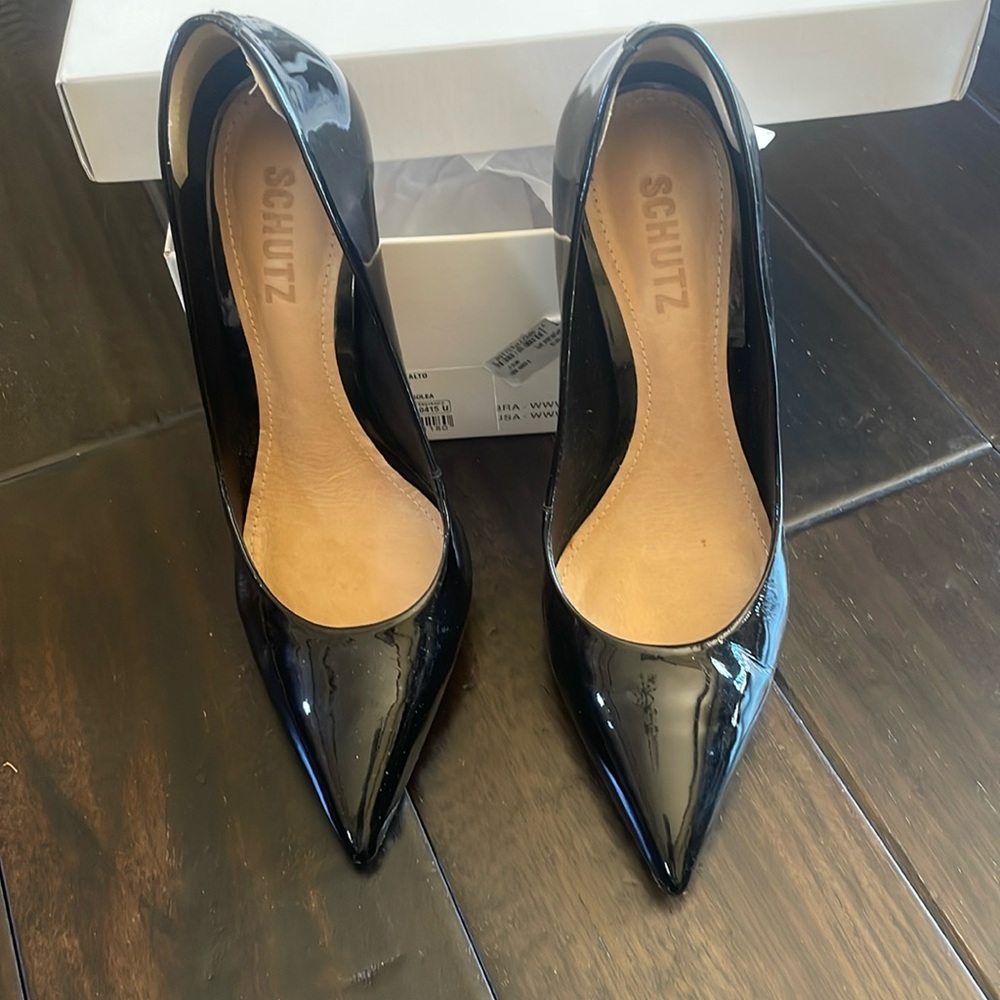 COPY - Schutz Black Caiolea patent leather heels pumps 6.5